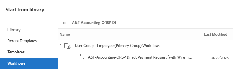 Adobe Sign ORSP Direct Payment Request Wire